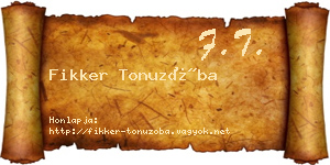 Fikker Tonuzóba névjegykártya